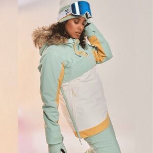 Shelter Hooded Snow Jacket with Removable Faux Fur Trim